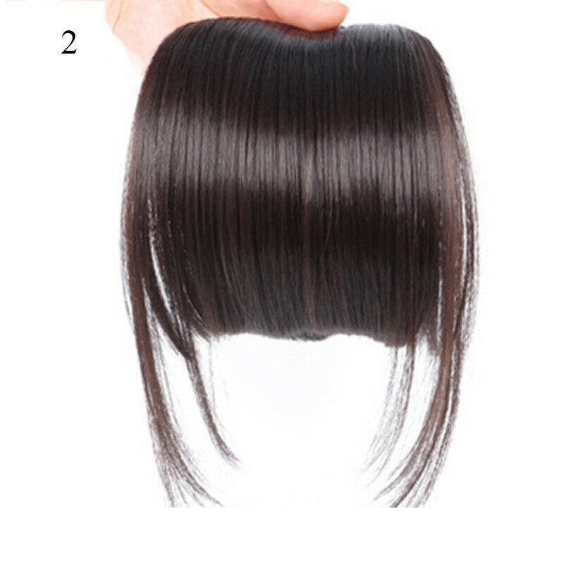 One Piece REAL Natural Hair Extension Fringe Bangs Clip Real Thick As Human