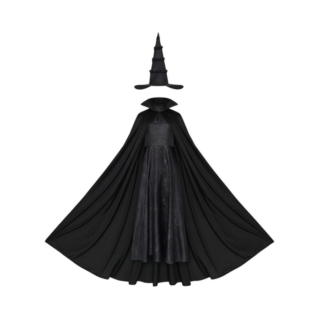 Cosplay Kleider Set Langärmeliges Rundhalskleid mit Aufdruck