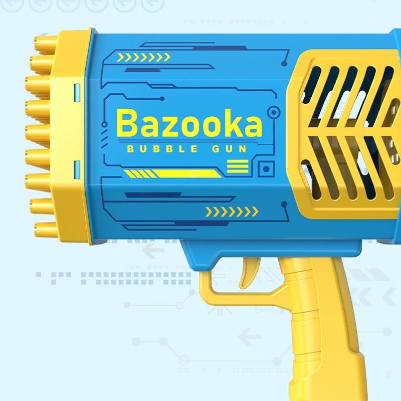 Bubble Gun Rocket 69 Holes Soap Bubbles Machine Gun Shape Automatic Blower With Light Toys