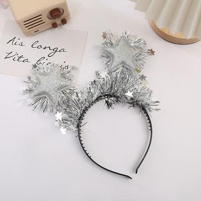 Headdress Headband Nouvel An Étoile Pailletée Or Argent Paillettes Cerceau Cheveux Mignon Lavage Visage Bandeau Accessoire Fête Décoration Couvre-chef