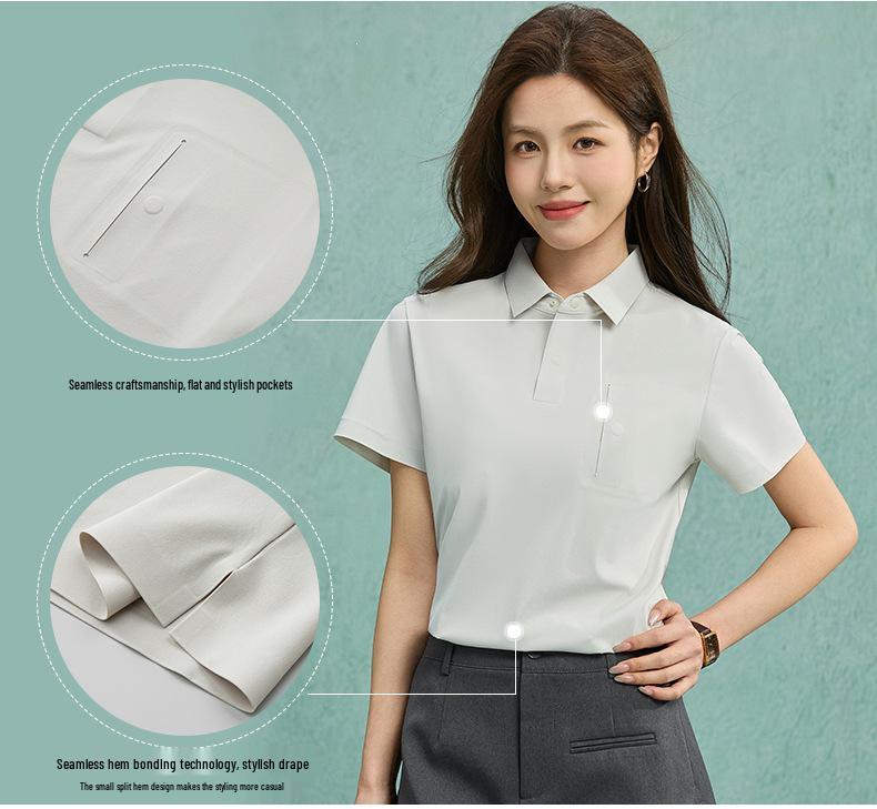 Cross-Border Couple Ice Silk Polo Shirt: Unisex, Business Casual, Sun Protection, Antibacterial, Short Sleeve for Summer