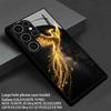 Star Dust Golden Feather Phoenix Pattern 2D Phone Case for Samsung S26 S25 S24 S23 S22 S21 S20 Tempered Glass Protective Cover