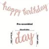 14-teiliges Partydekorationsset in Rosa, Roségold, mit Glitzer-Happy Birthday-Banner, Pompons aus Seidenpapier, Kreis-Punkte-Girlanden und Quastengirlanden