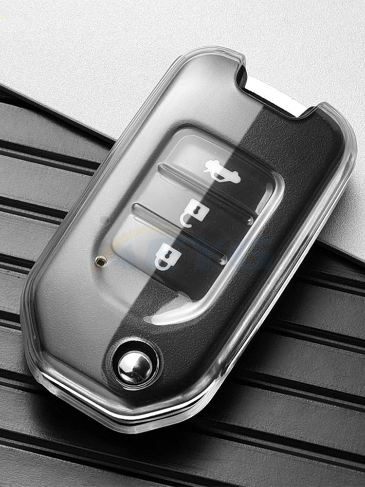 Tpu Car Key Case Cover Shell Fob For Honda Civic Accord City Odyssey Cr-V Xr-V Hr-V Vezel Jade Jazz Crider Fob Accessories Bag