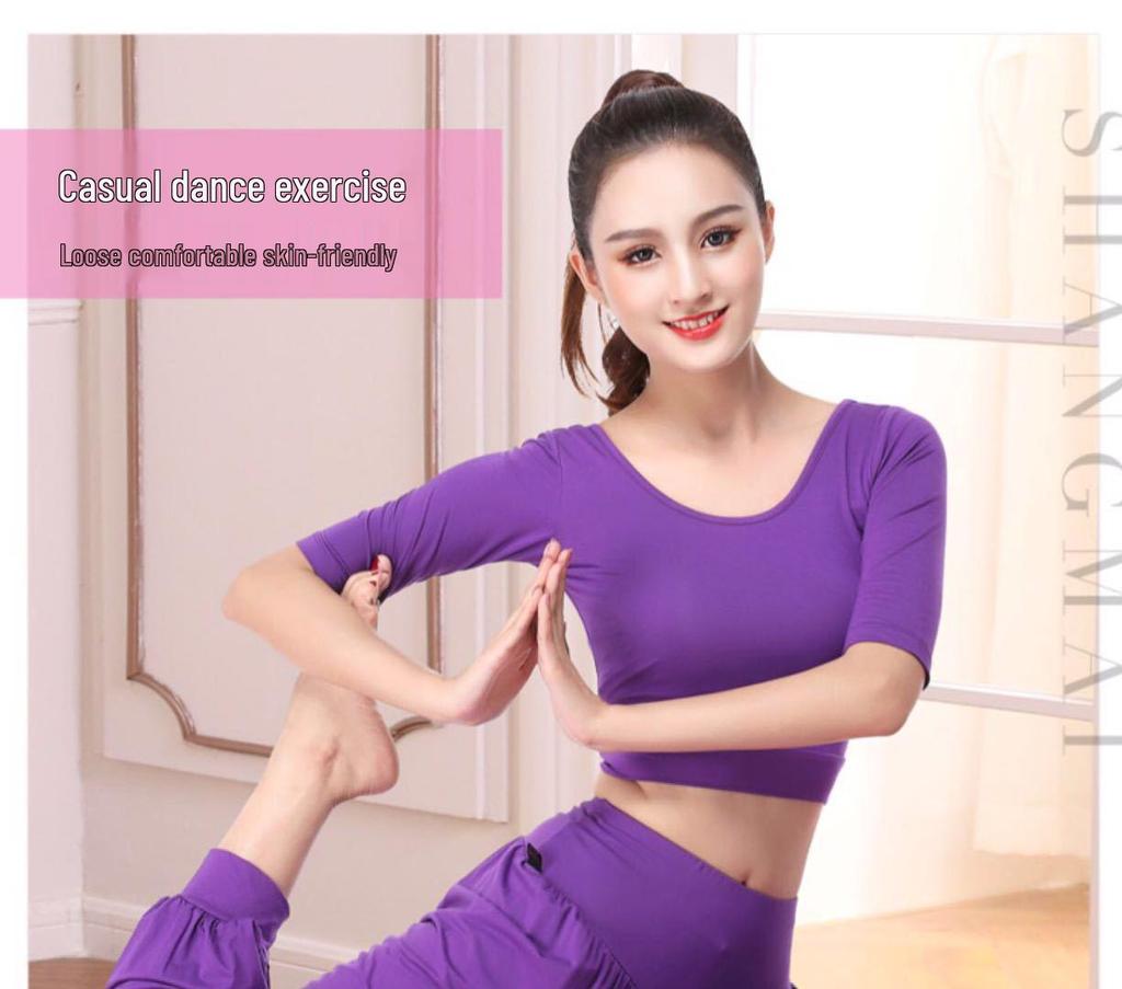 Women's Yoga & Dance Modal Pants Set with Chest Pad