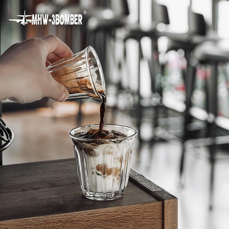MHW-3BOMBER Bomber [Gift], Coffee Glass Cup, Australian White Cup, Transparent Simple Retro Dirty Americano, 240ml