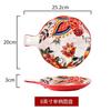 Red Tableware Creative Ceramic Dinner Plates Rice Bowl Household Wedding Celebration Dishes and Plates Chinese New Year Plates