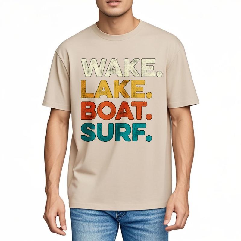 New Arrived For man short sleeve tshirt Casual Wake Lake Boat Surf Stylish For men Top tees Comfort Tshirt Quick Dry Shirt