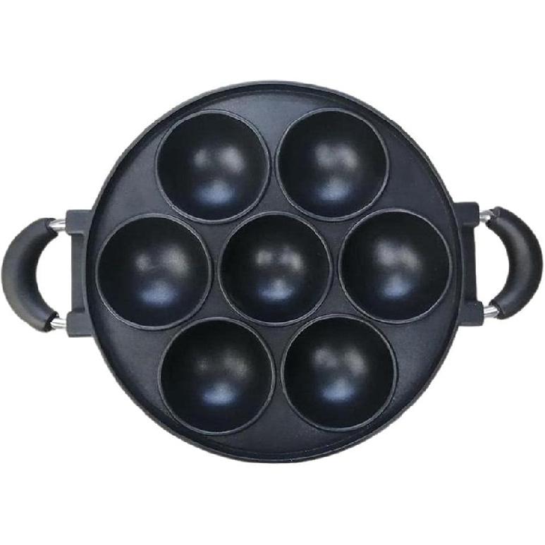 7-Hole Cast Iron Omelette Pan Non-Stick Cooking Pot Breakfast Egg Cooking Pie Cake Mold Kitchen Cookware Omelette Pans Nonstick Flip