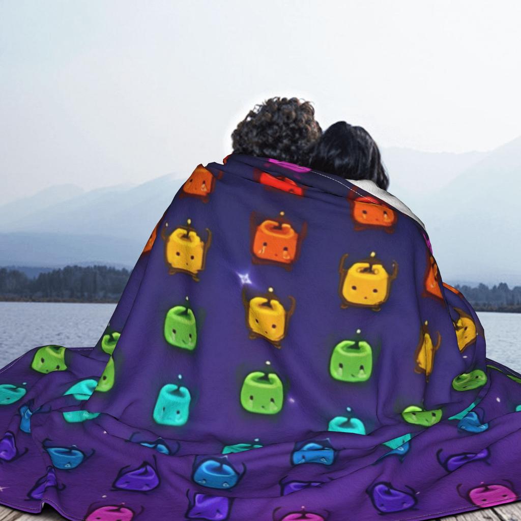 Stardew Valley Rainbow Junimos Blankets Flannel Spring Autumn Management Games Portable Soft Throw Blankets Plush Thin Quilt