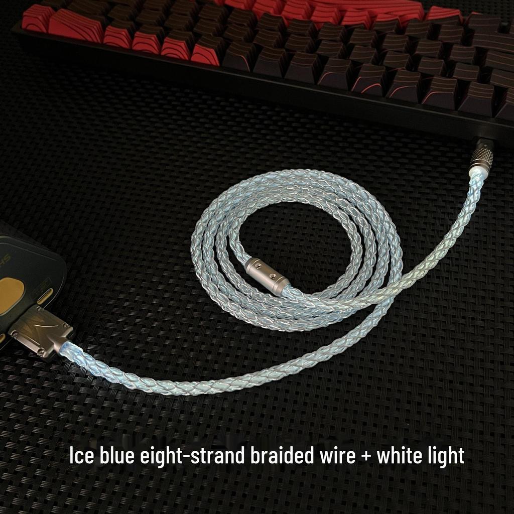 Benutzerdefiniertes DIY Handgefertigtes USB-C Weißlicht Magnetisches Mechanisches Tastatur Ladekabel für 8K Gaming