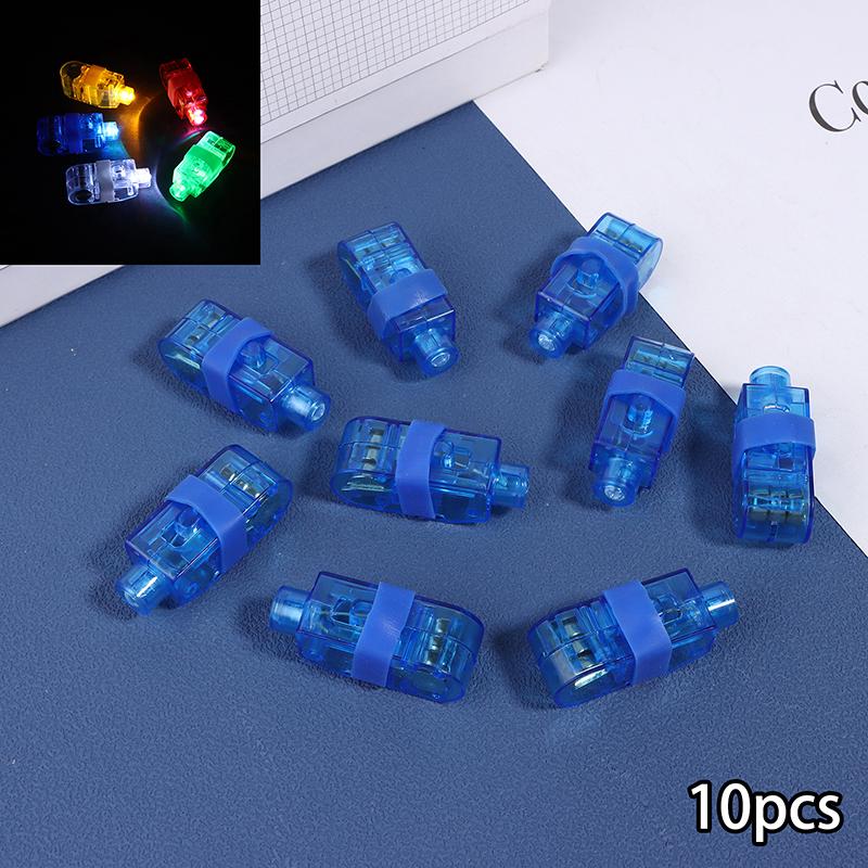 10Pcs Color Luminous Led Finger Lights Glow In The Dark Finger Flashlights Toys For Kids Birthday Rave Party Supplies