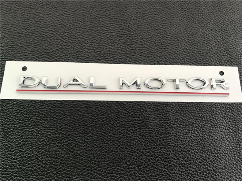 

Tesla Car DUAL MOTOR Styling Sticker 3D Aluminum Tail Emblem Badge Body Decal For SpaceX Model 3 Y S X Y-Eur Highland Roadster серебряный