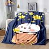 Cartoon Print Bear and Pa Blanket Cute Bubu  Dudu Series  S Warm Flannel Soft Comfortable Home Bed#(12)