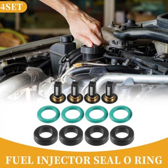 

Fuel Injector Seal O Ring for SUZUKI GSXR1000 NBR Rubber Black 4 Sets
