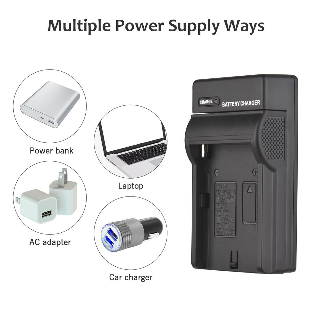 NP-F550/ NP-F570 Kamera Pili ve Şarj Seti 1PC 7.2V 2600mAh Büyük Şarj Edilebilir Pil