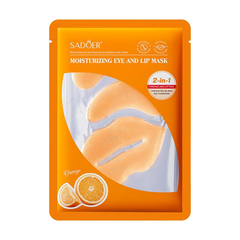 3pcsOrange moisturizing eye and lip mask, moisturizing moisturizing eye mask lip mask combination skin care products 1