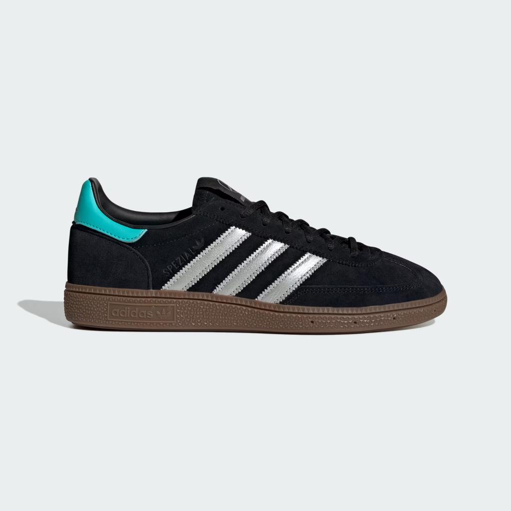 KJ1185 Mercedes AMG Adidas Handball Spezial Core Black Silver Metallic (Men's)