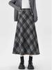 Women's Plaid A-line Skirt: Mid-Length, Thickened for Autumn/Winter 2025, Slimming Fit.