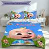 3pcs Custom Name CoComelon - Dance Party Set,Includes 1 Duvet Cover and 2 Pillowcases,All-season Bedroom Decor