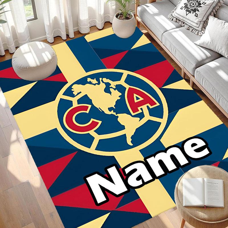 Custom Name Personalized Club America Print Carpet, Versatile Home Decor Rug, for Playroom, Apartment, Balcony, Entryway, Hallway Gift