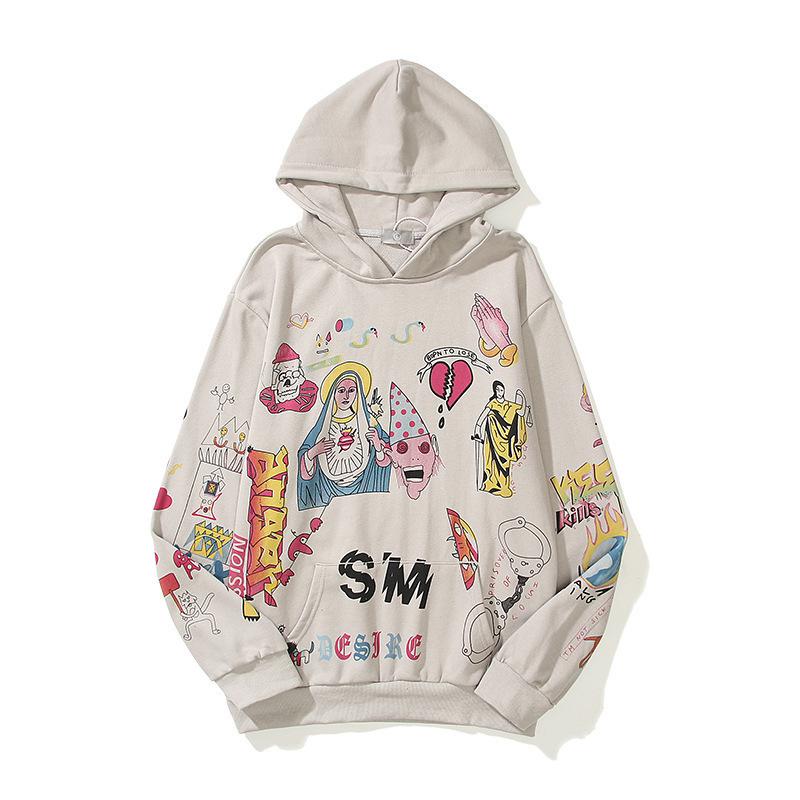 European and American street trendy brand men and women with the same 3D digital printing retro casual high street hoodie