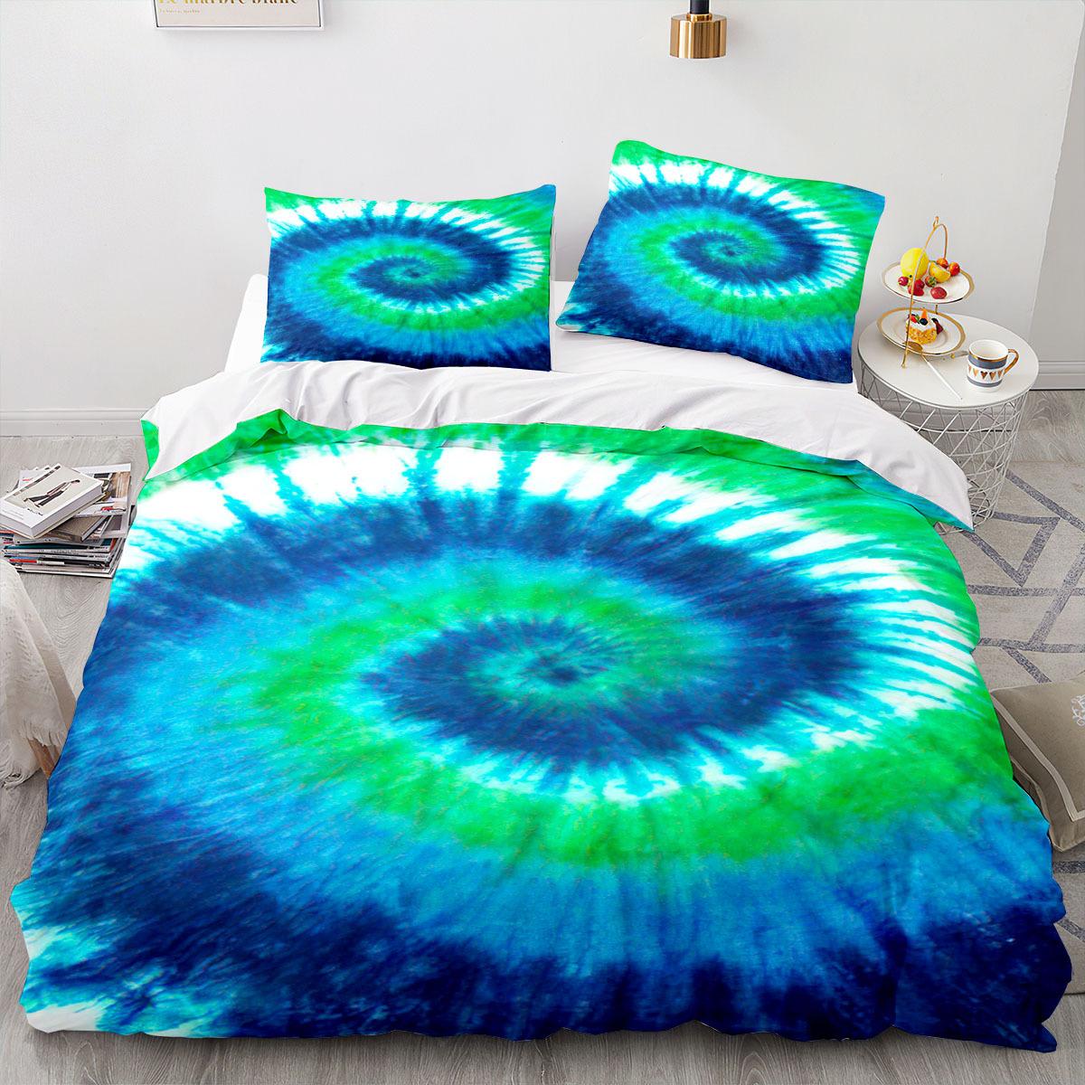 

Серия с красочным рисунком, комплект домашнего постельного белья Queen King, полноразмерная односпальная кровать, 3D цветное пододеяльник и наволочка, домашнее постельное белье для взрослых и детей EU Single 135x200cm