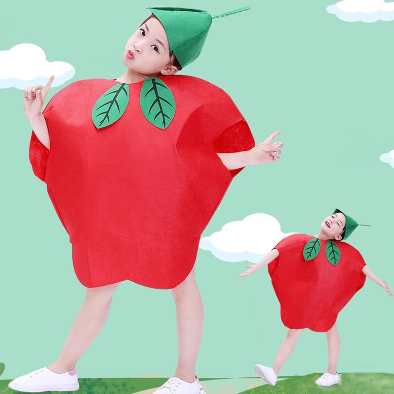 1Set Children Cosplay Fruit Veggie Costume Funny Holiday Party Cute Clothes Suit Children Performance Overclothes Stage Costume