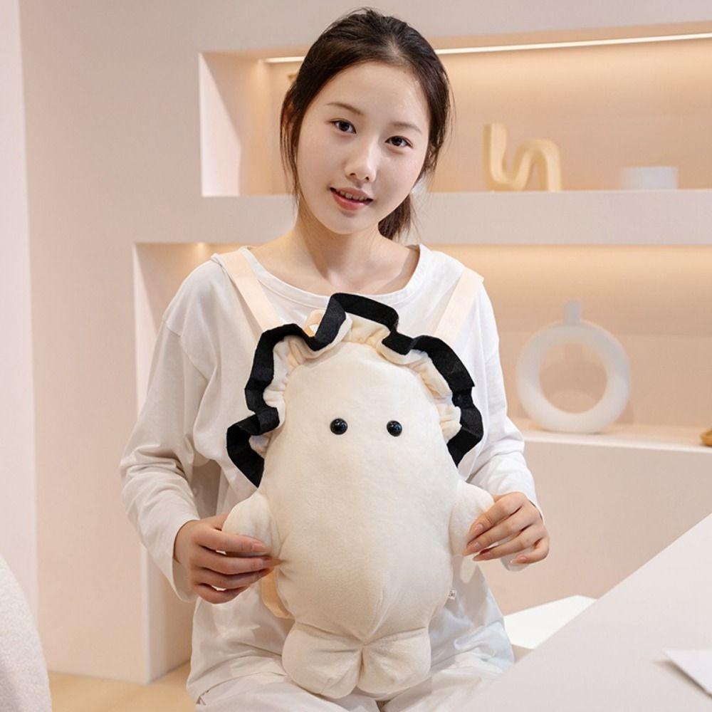 White Oyster Animals Oyster Bag Huggable Doll Oyster Shoulder Bag Plush Oyster Backpack  Students