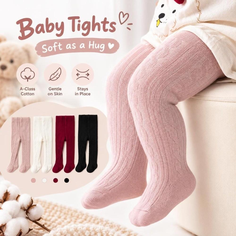 Class A Cotton Kids Pantyhose Twisted Texture Children Tights Sweet Girls Knit Leggings 0-3Years