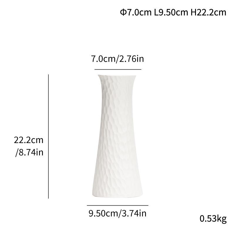 Modern European Ceramic Vase with Scale Pattern - Simple Desktop Ornament