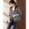 D.F.DEAR Women's Casual Hooded Plaid Jacket