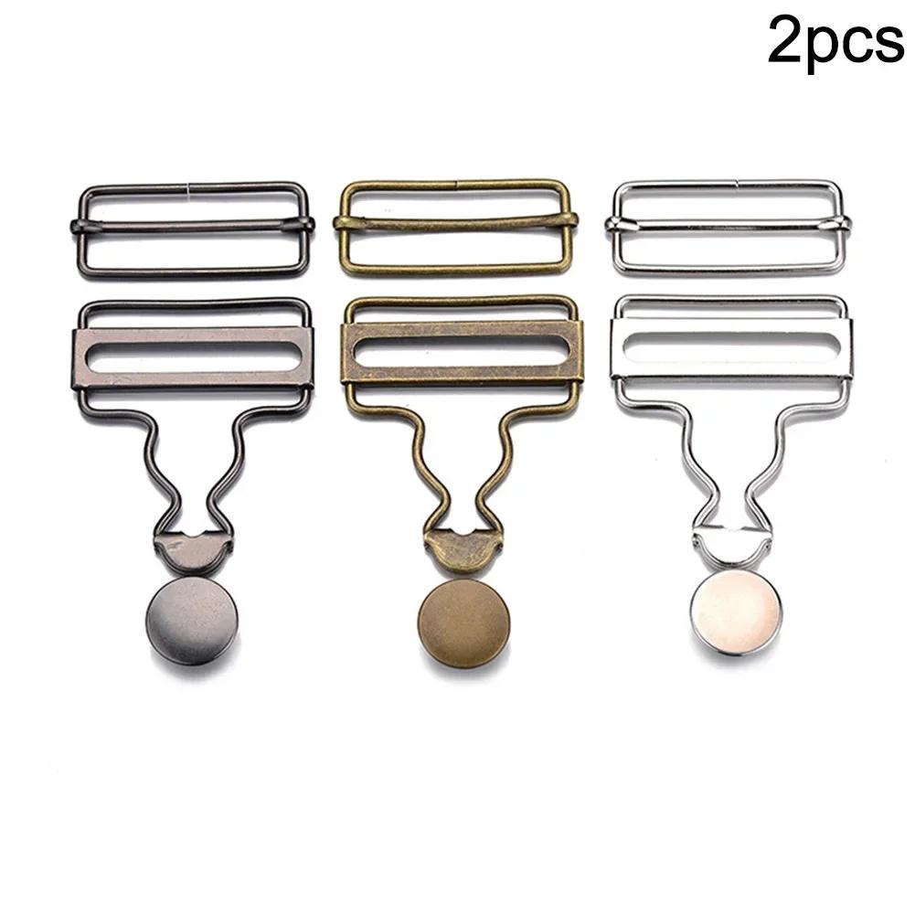 2Pcs Dungaree Fastener Buckle With Jeans Buttons Clips DIY For Denim Jacket Jumpsuits Metal Repair Clothes Supplies