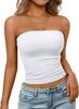 Women's Bandeau Ruched Cropped Top - Casual, Versatile, Tight-fitting 