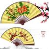Consort Yang's Drunkenness Folding Fan - Plum Blossom, Peony, Pear Blossom Design with Peking Opera and Liangzhu Butterfly Themes