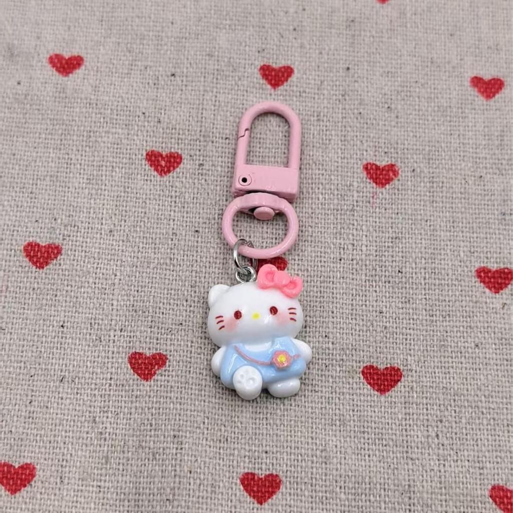 Versatile Cute Cartoon Cat Resin Pendant Backpack Charm for Students and Kids Keychain