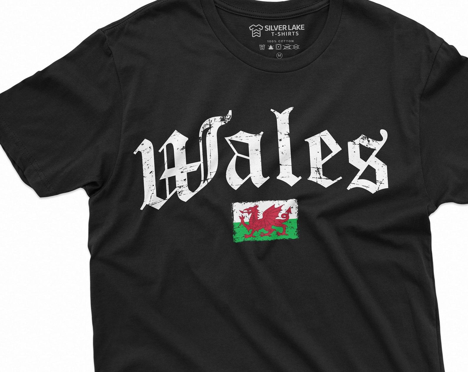 Wales T-shirt UK United Kingdom Wales Football T-shirt Patriotic Nationality Flag Mens Womens Tee Shirt L