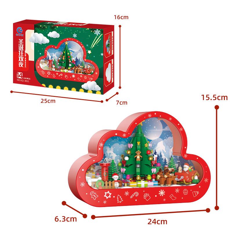 Takasaki 3011 Weihnachtsbaum Spiegel mit Lichtern Bausteine Spielzeug Schmuck Geschenk für Kinder