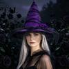 Costume Accessory for Role Play Halloween Witch Hat Women, Gothic Mesh Rose Flower Versatile Dark Style Photo Shoot Wizard Costume, Cosplay