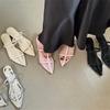 Niche Pointed Cool Slippers Women's Summer Slope Heel Open-toed Beach Shoes Hollow Shoes