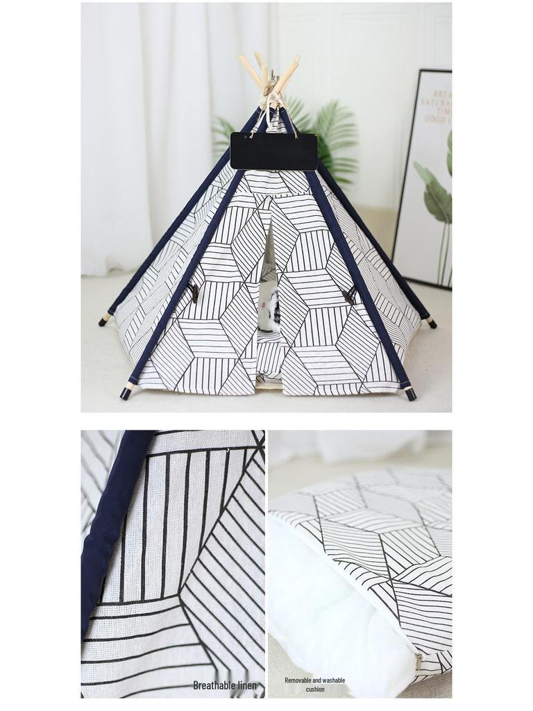 Fully Washable Pet Tent: Foldable Cat Bed & House for All Seasons