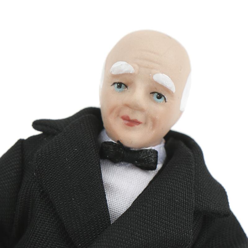 1:12 Dollhouse Miniatura Porțelan Păpușă Model Bătrân Servitor Butler Doll Jucărie