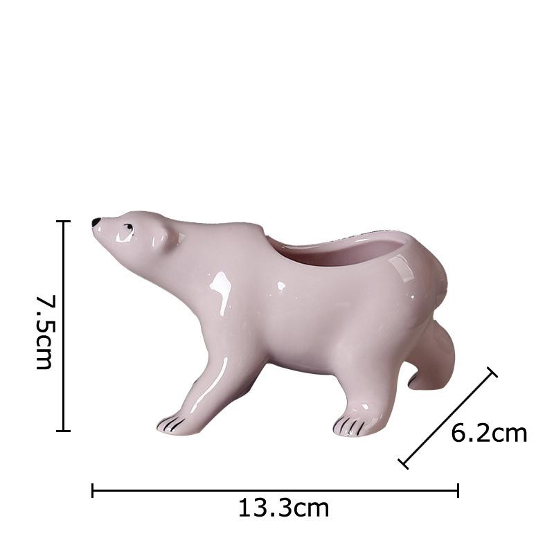 

Lovely Polar Bear Ceramic Vase Creative Small Plant Pots Table Decoration Flowers Arrangement Flower Vase Room Aesthetic Decor