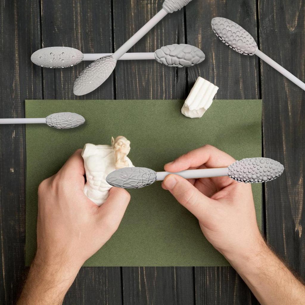 5pcs Clay Texture Tools Sets Embossing & Sculpting Tools for Pottery Hand-Building Crafts Art Clay Modeling Pattern Rollers Kit