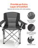 VEVOR Oversized Camping Chairs, 204 kg Heavy Duty Support, Portable Folding Camp Chairs with Padded Backrest & Armrests