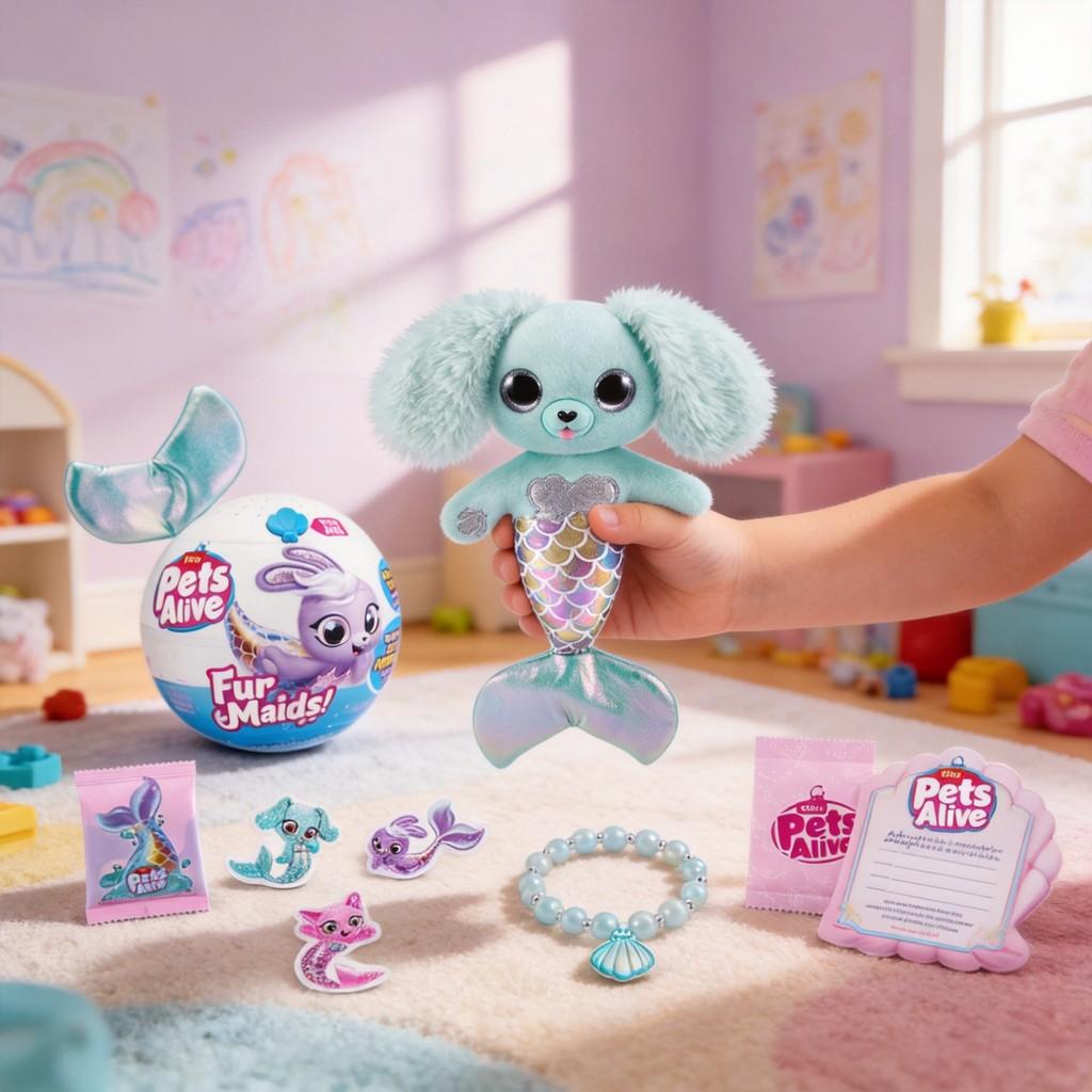 Pet Mermaid Plush Toy With Light And Sound For Kids