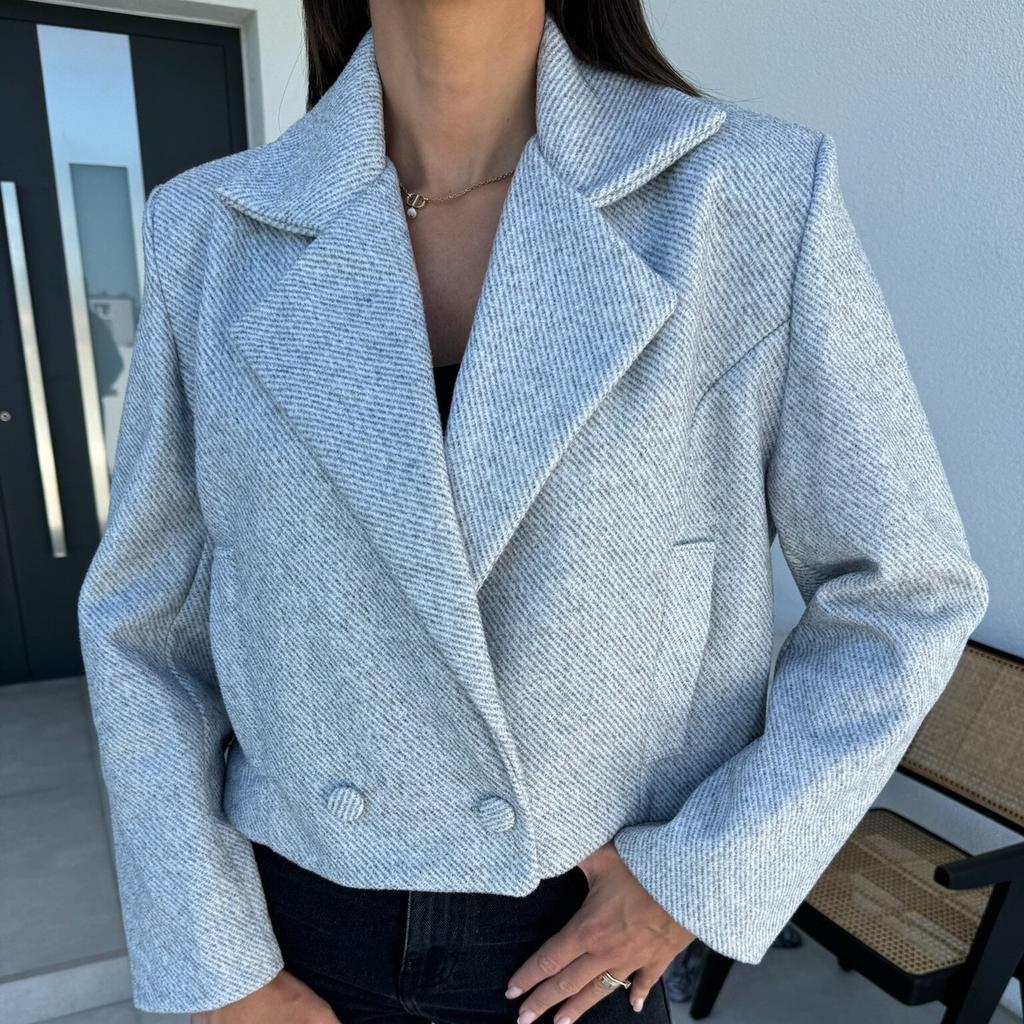 GMXIA Autumn Winter Fashion Suit Collar Solid Color Wool Small Coat for Women Jackets & Coats