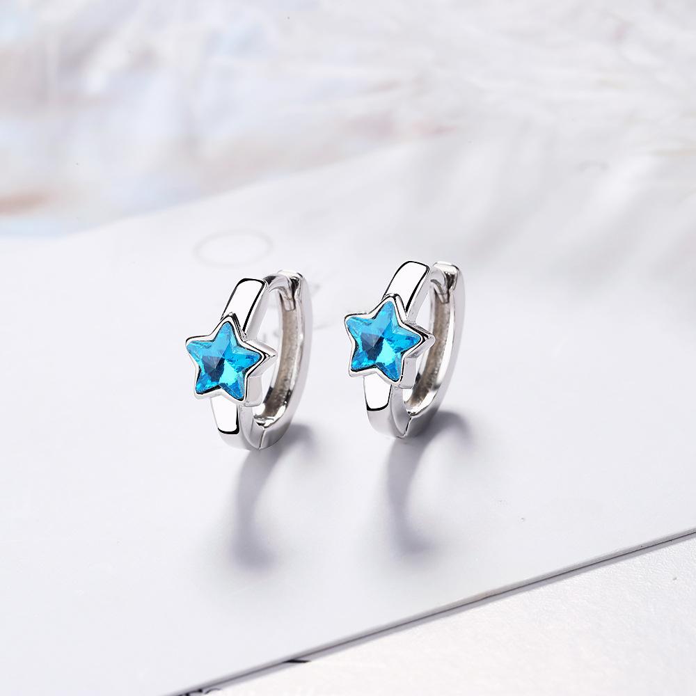 Five-pointed Star Ear Buckle Artificial Crystal Earrings Niche Jewelry