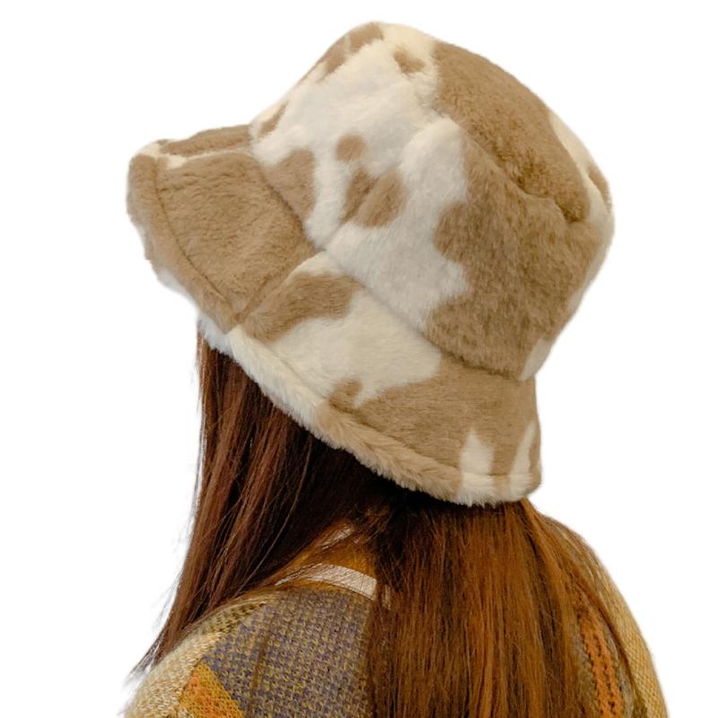 Cow Plush Fisherman Cap Soft Warm Hat Autumn Winter Outdoor Trend Fisherman Hats