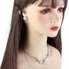 Y2K Unique Transparent Pendant Korean Style Choker Women Crystal Necklace Jellyfish Stud Earrings